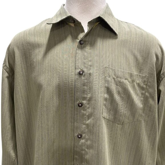 Feldini 2XL Button Down Shirt Striped Rayon Blend Casual Relaxed Fit Classic - Picture 7 of 8